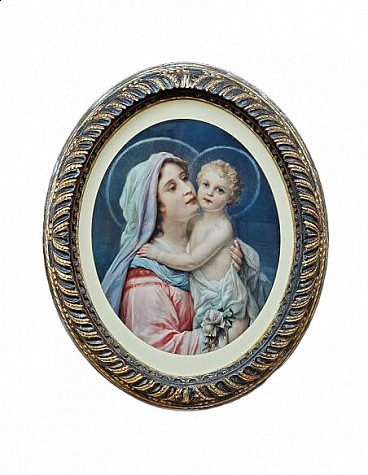 Madonna and Baby Jesus, chromolithography, early 20th century