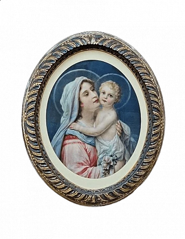 Madonna con Gesù Bambino, cromolitografia, inizio '900