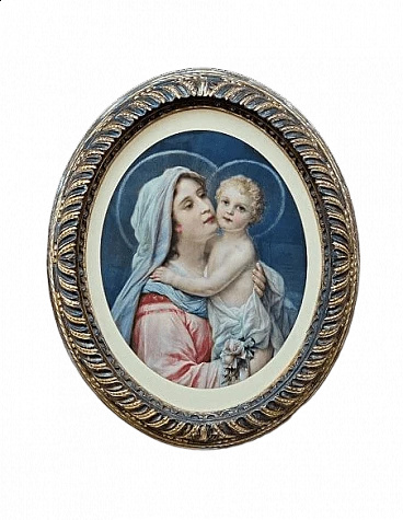 Madonna and Baby Jesus, chromolithography, early 20th century