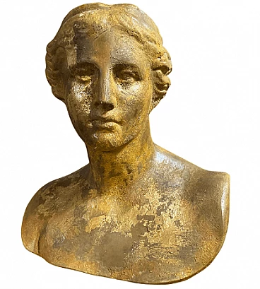 Busto della Venere di Milo, scultura in gesso dorato, anni '50