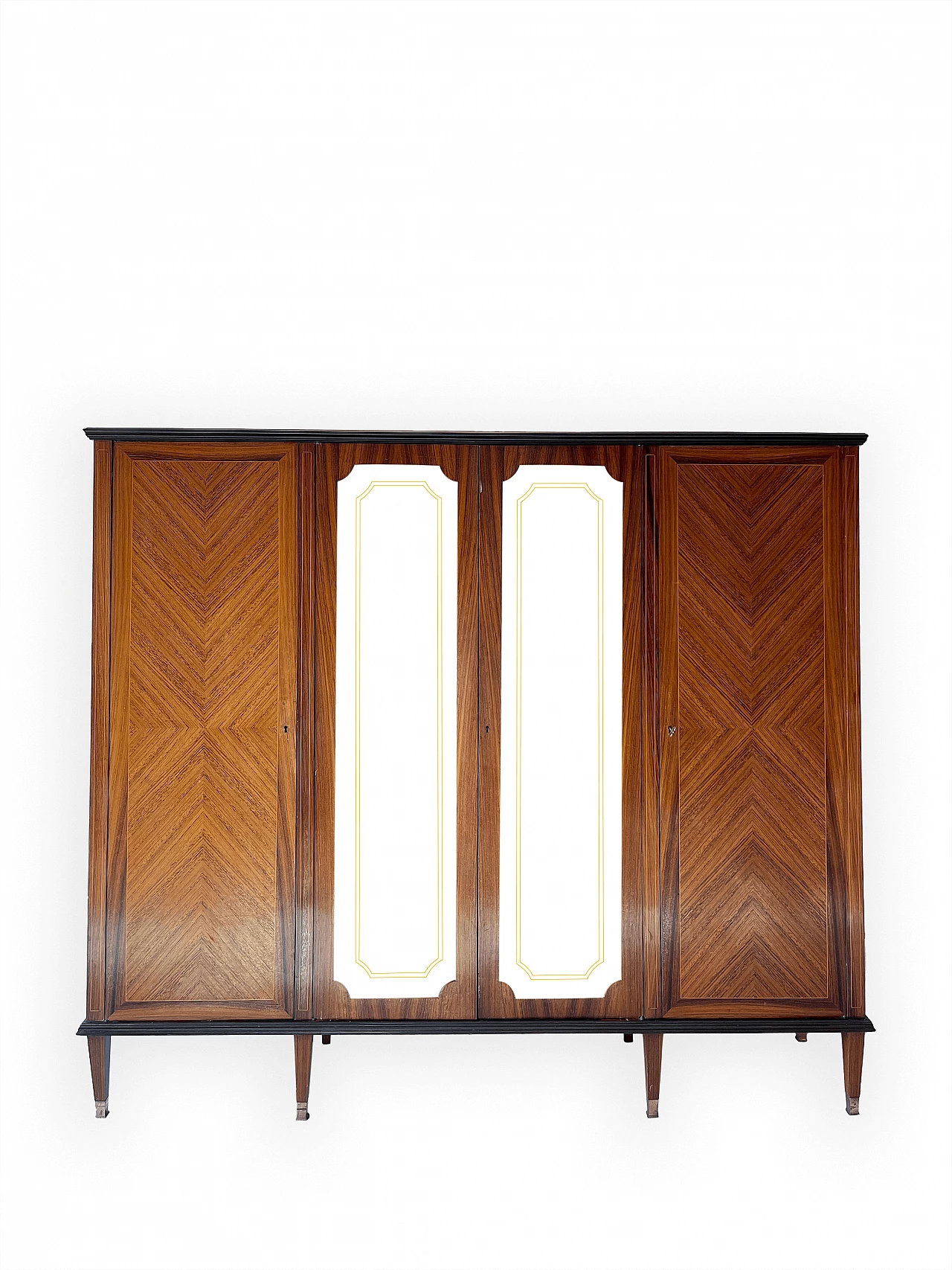 Venetian wood cabinet with showcase, 1960s 1