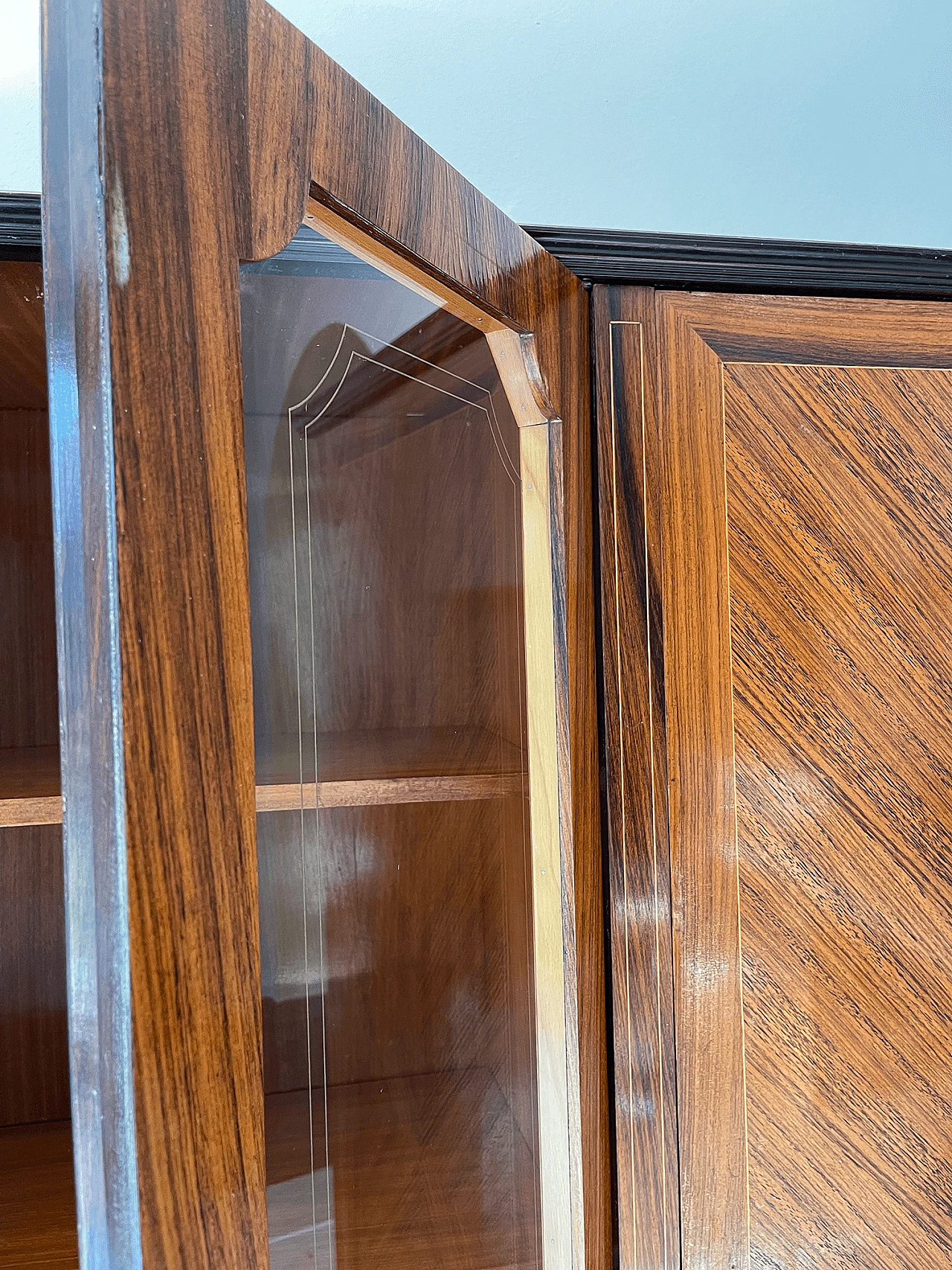 Venetian wood cabinet with showcase, 1960s 9