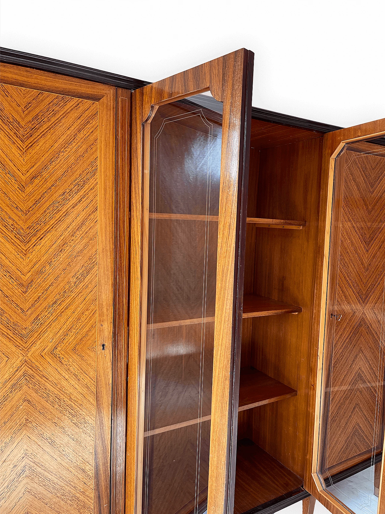 Venetian wood cabinet with showcase, 1960s 11
