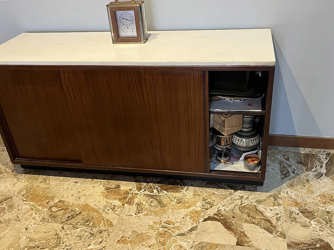 Credenza in palissandro e marmo di Borsani e Gerli per Tecno, anni '60 3