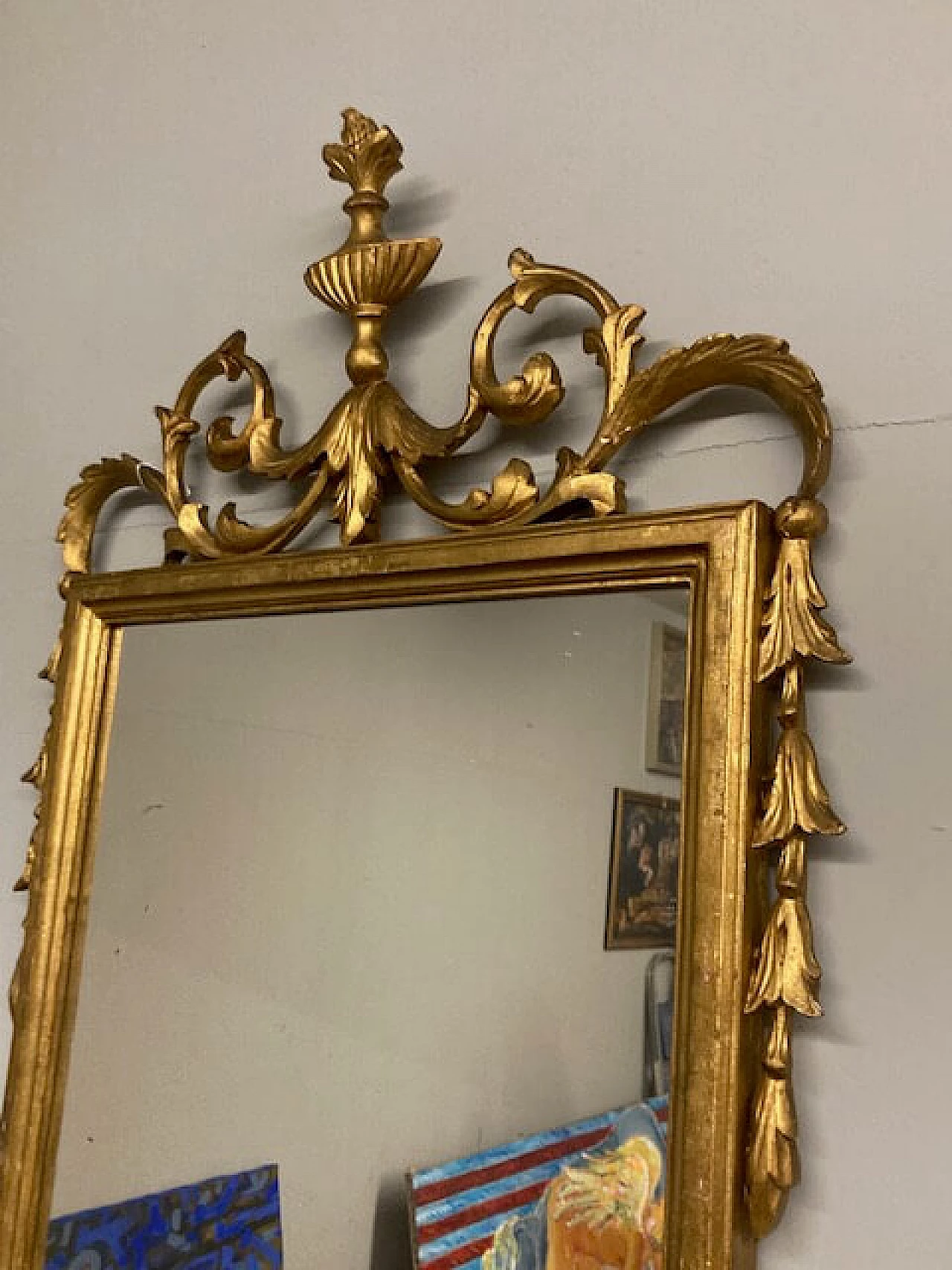 Louis Philippe gilded mirror with carvings, 19th century 1