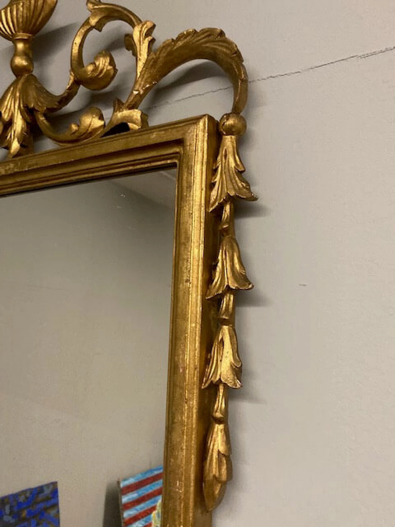 Louis Philippe gilded mirror with carvings, 19th century 6