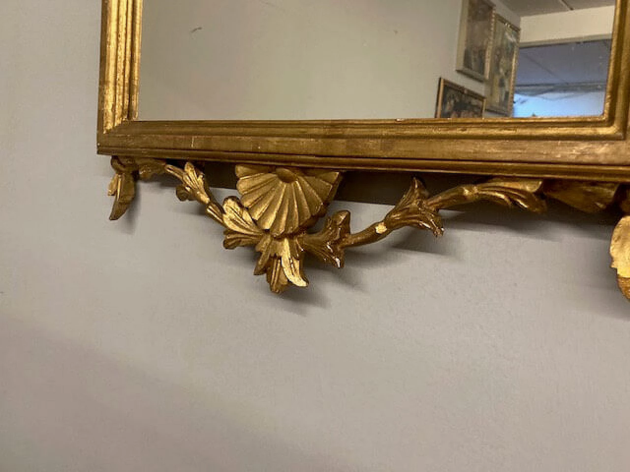 Louis Philippe gilded mirror with carvings, 19th century 8