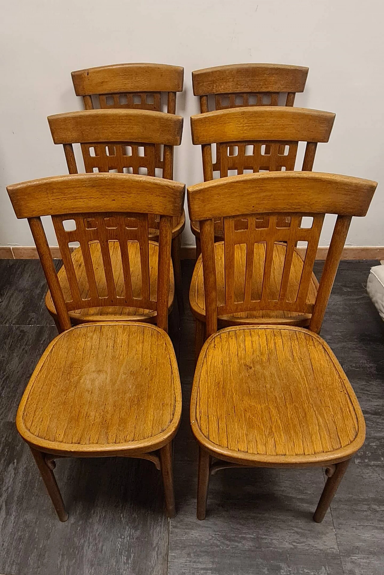 6 Sedie in legno di Jacob & Josef Kohn, inizio '900 2