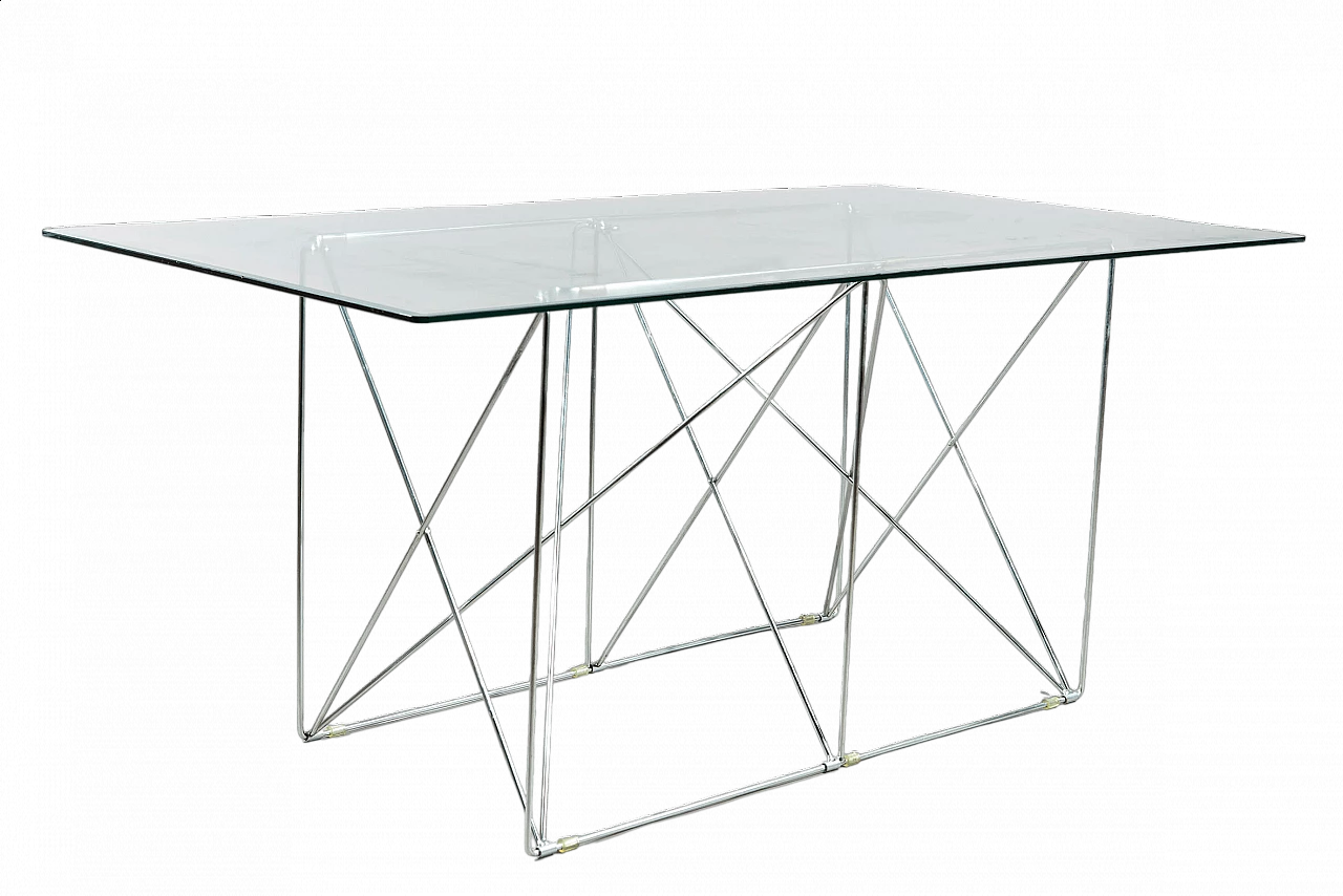 Desk in glass and steel by Max Sauze, 1970s 12