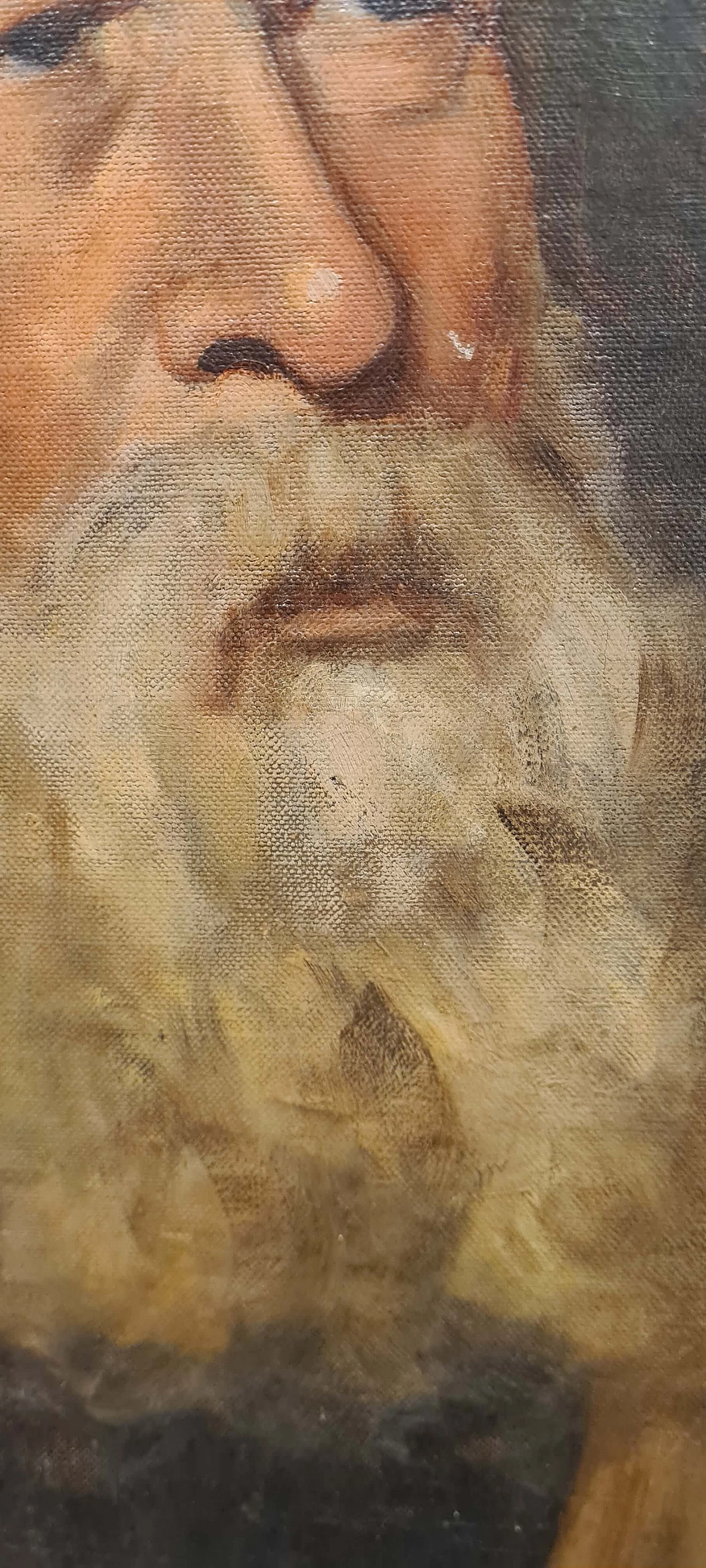 Ritratto di uomo barbuto, olio su tela, fine '800 5