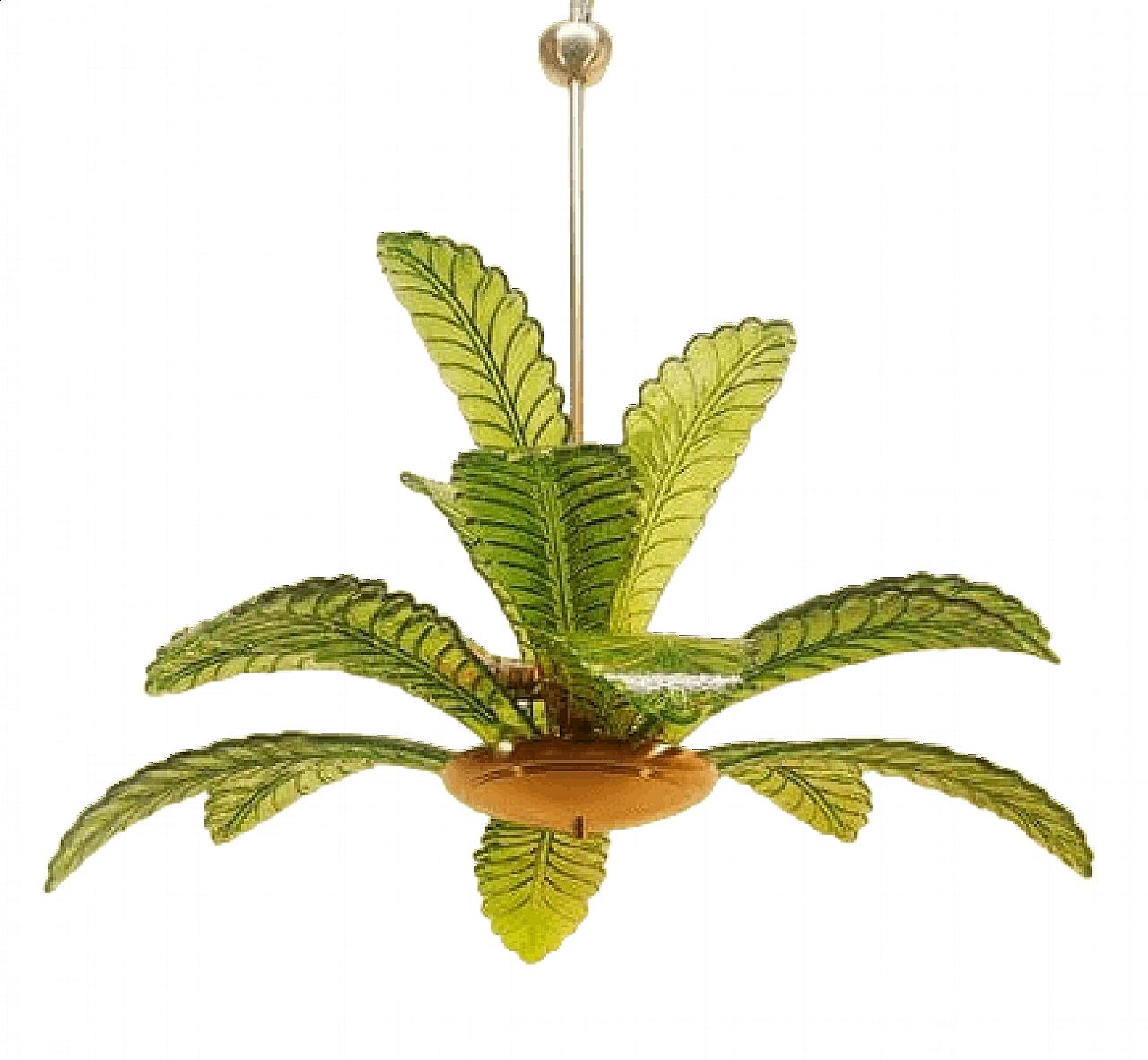 Lampadario a forma di palma in vetro di Murano, anni '70 29