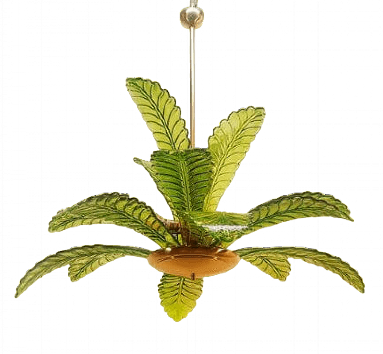 Palm-shaped Murano glass chandelier, 1970s 29