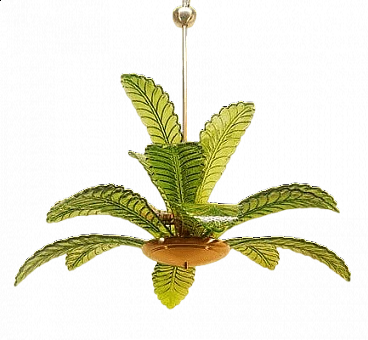 Lampadario a forma di palma in vetro di Murano, anni '70