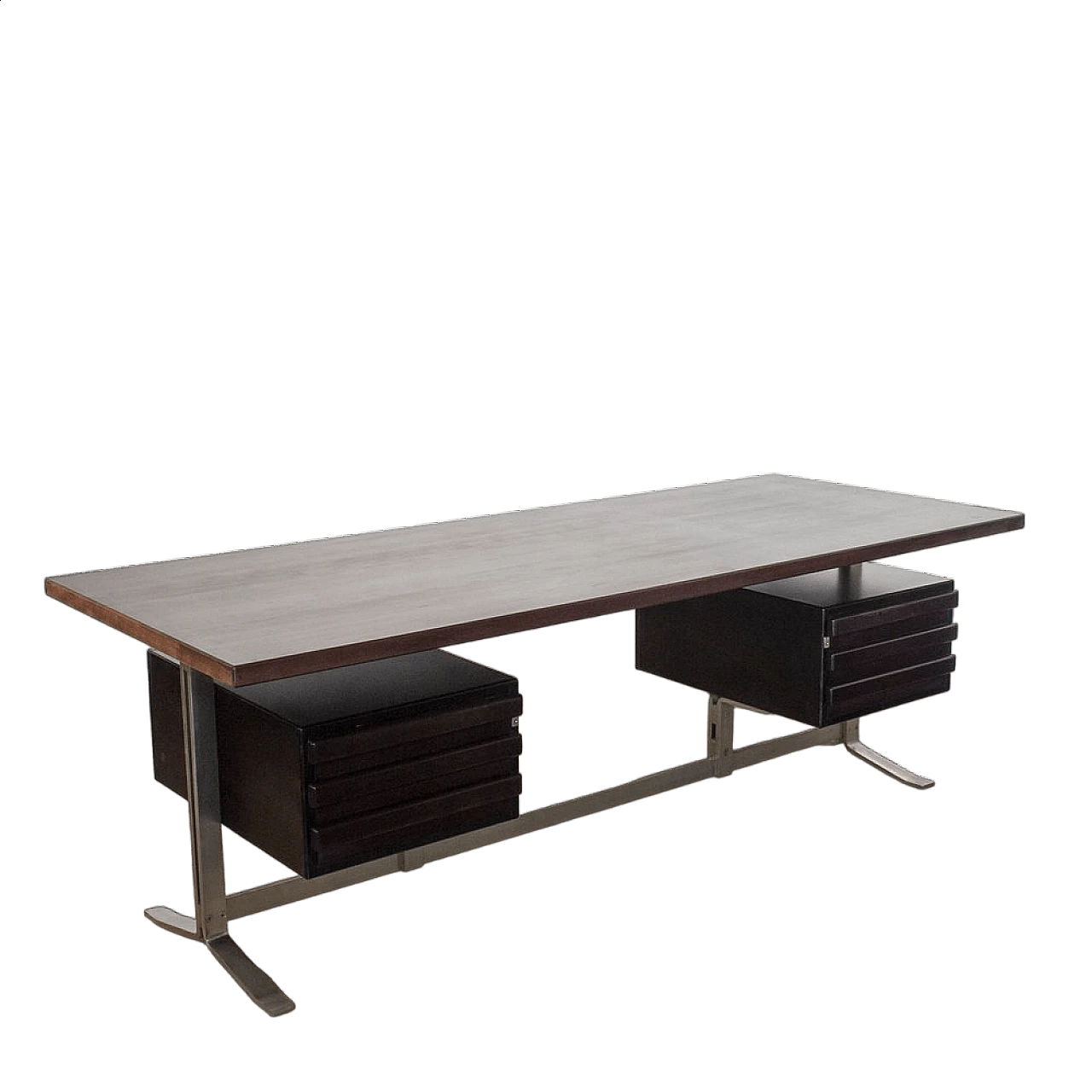 Scrivania in teak e acciaio di Gianni Moscatelli per Formanova, anni '70 29