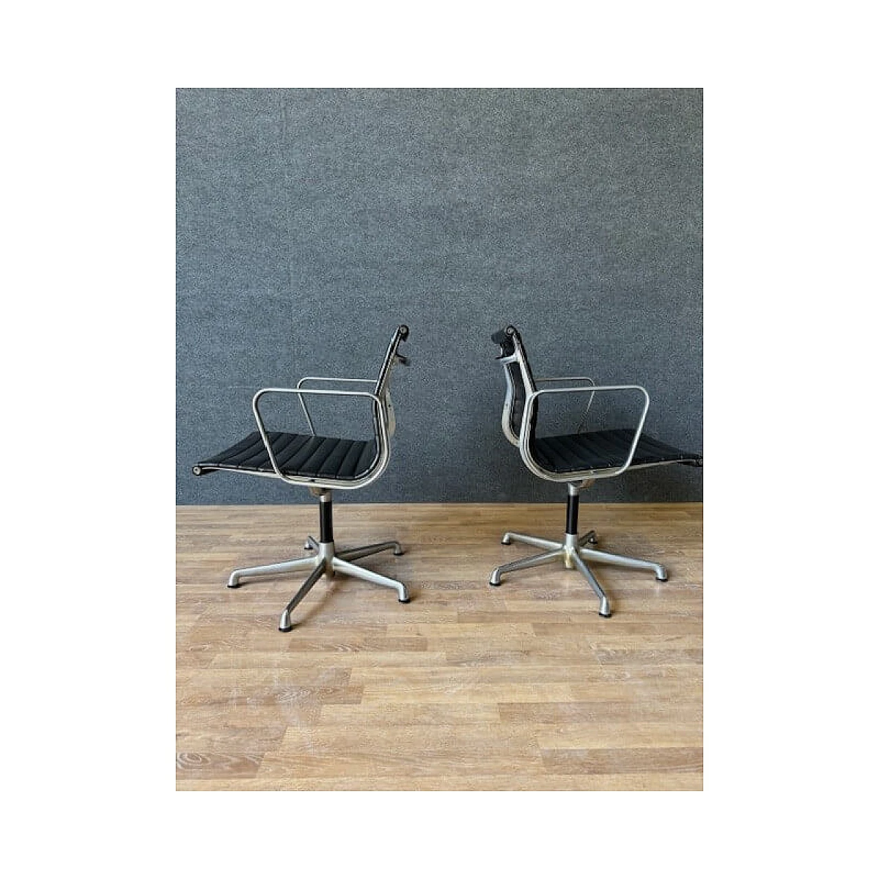 Pair of ICF EA108 office armchairs by Charles & Ray Eames, 1950s 1