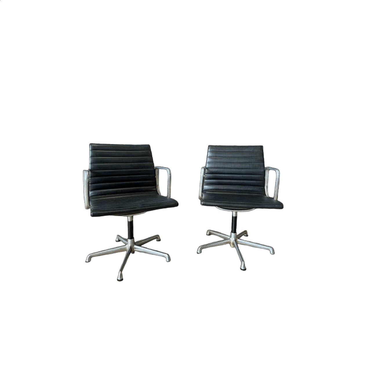 Pair of ICF EA108 office armchairs by Charles & Ray Eames, 1950s 9