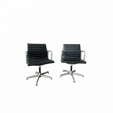 Pair of ICF EA108 office armchairs by Charles & Ray Eames, 1950s