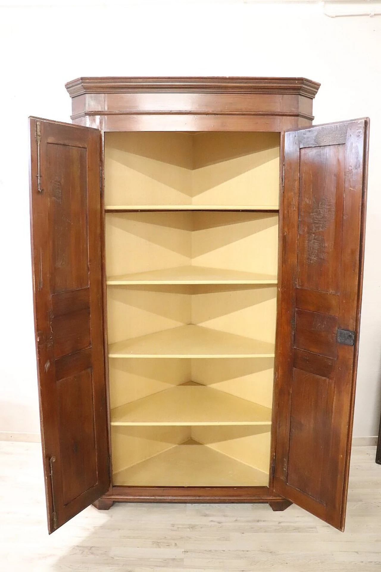 Solid walnut corner cabinet, early 20th century 3