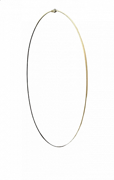 Oval brass mirror in the style of Gio Ponti, 1950s
