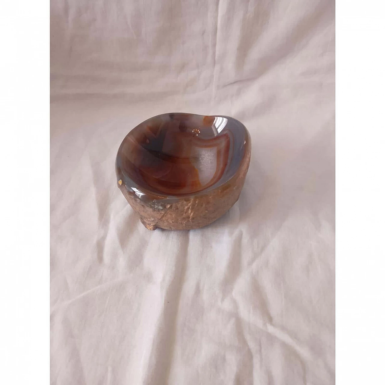 Grey and brown agate ashtray, 1950s 4