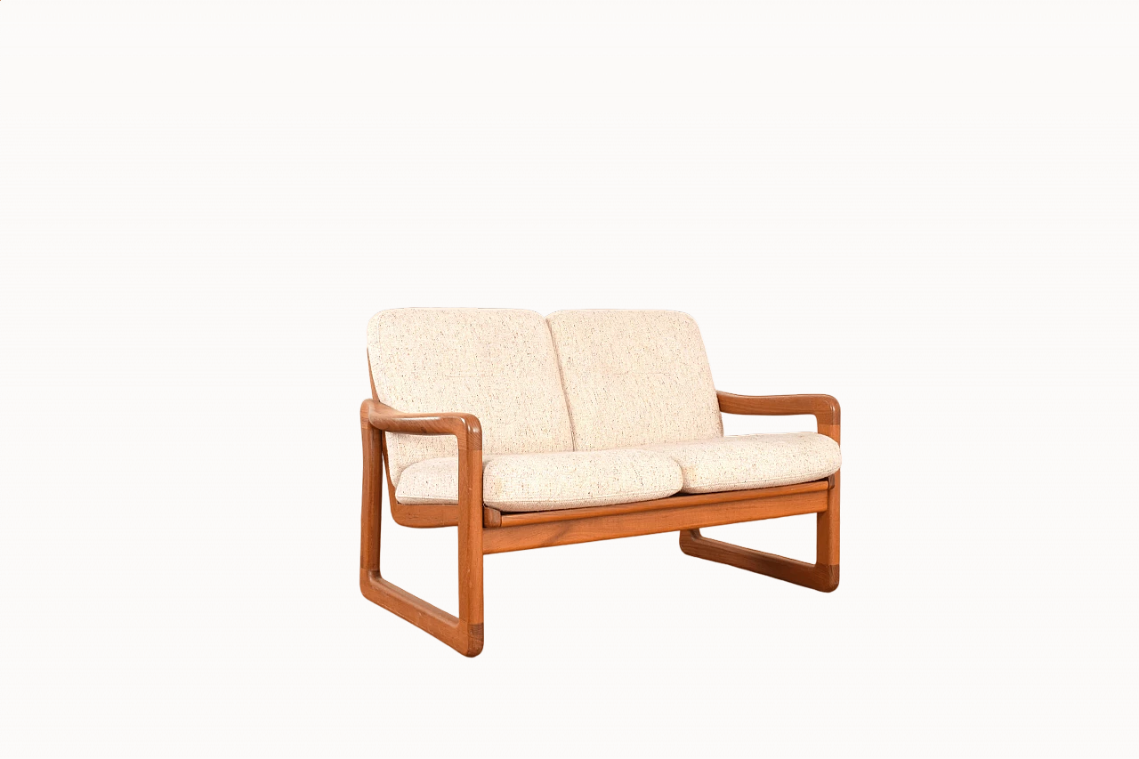 Teak and fabric sofa by Poul Jeppesens Møbelfabrik, 1970s 14