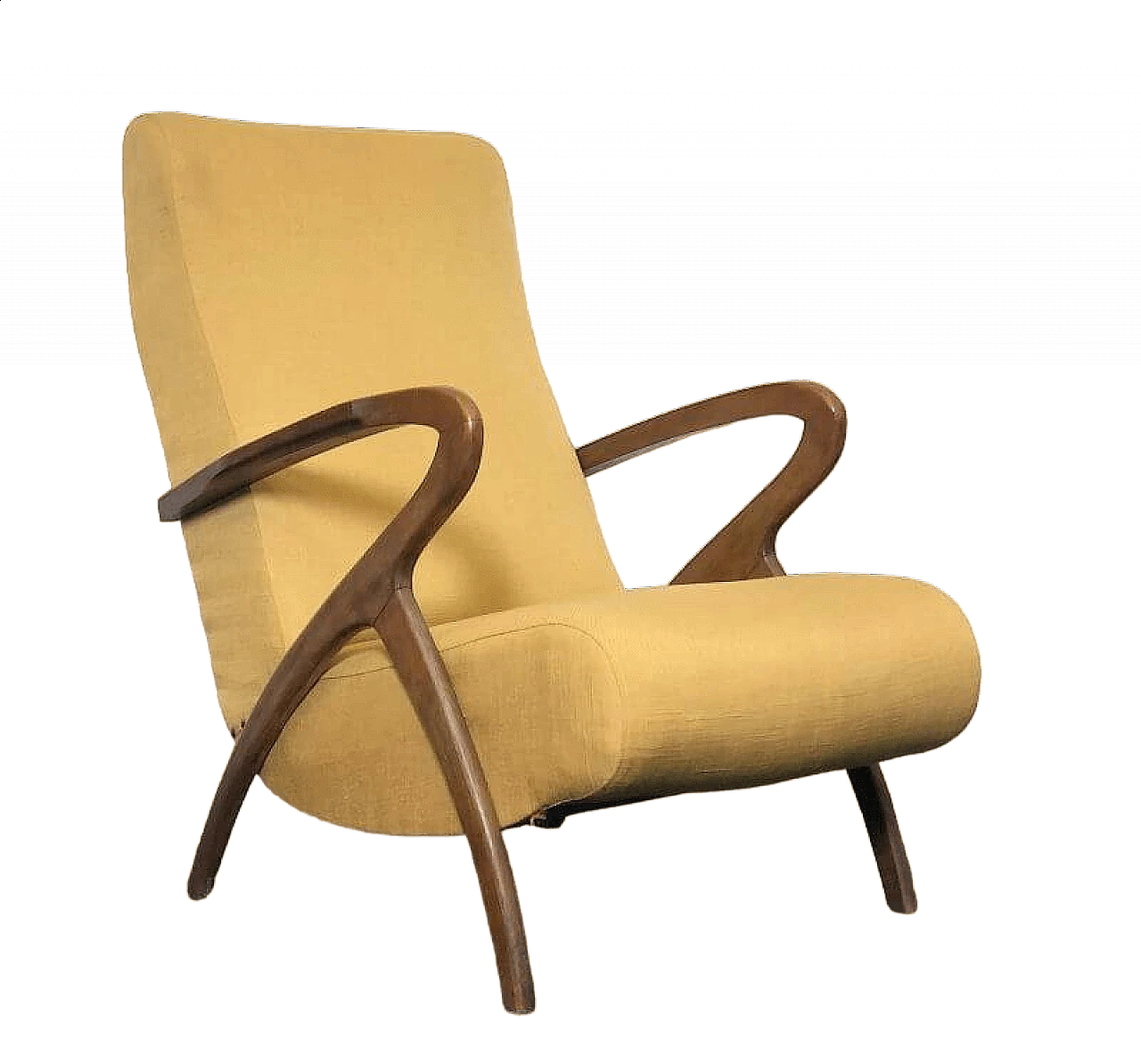Wooden and yellow fabric armchairs by Paolo Buffa, 1940s 13