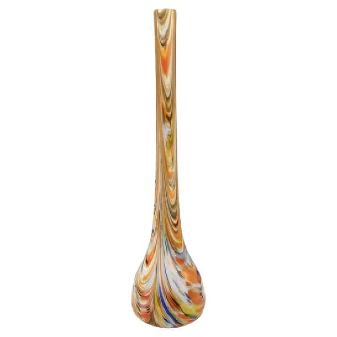 Phoenician orange glass vase attributed to Fratelli Toso, 1960s 1