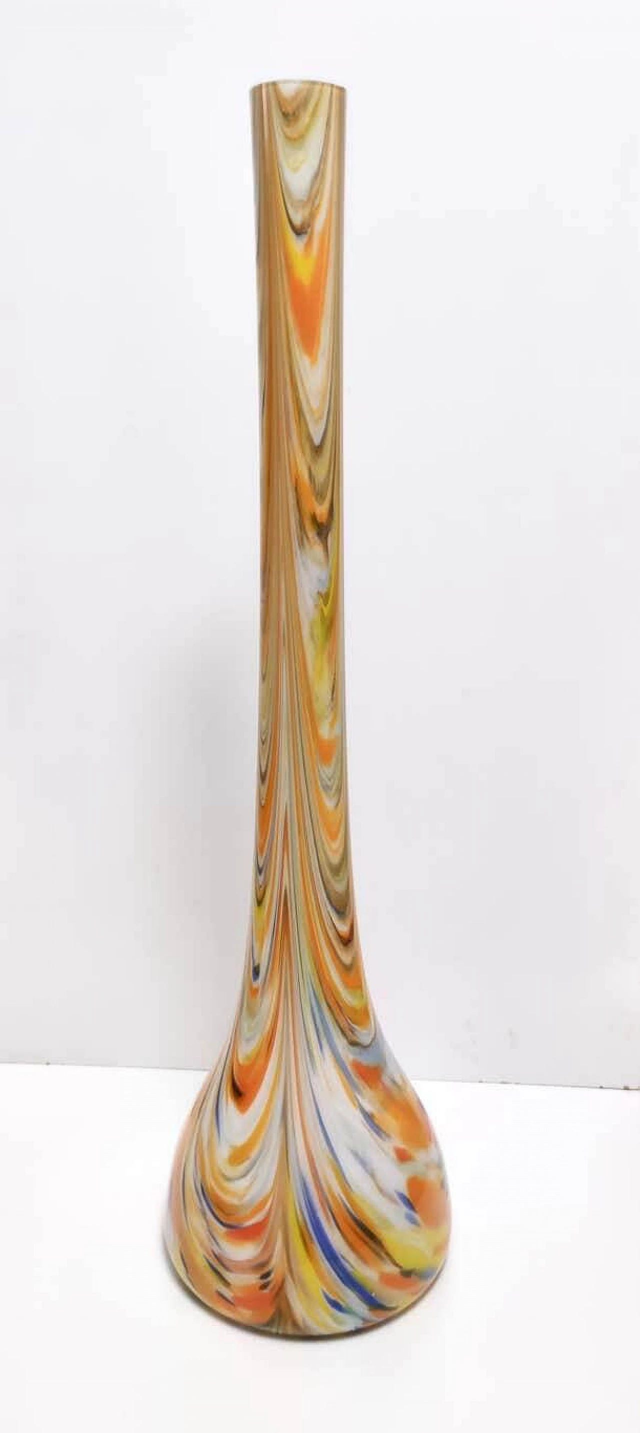 Vaso in vetro arancione Fenicio attribuito a Fratelli Toso, anni '60 2