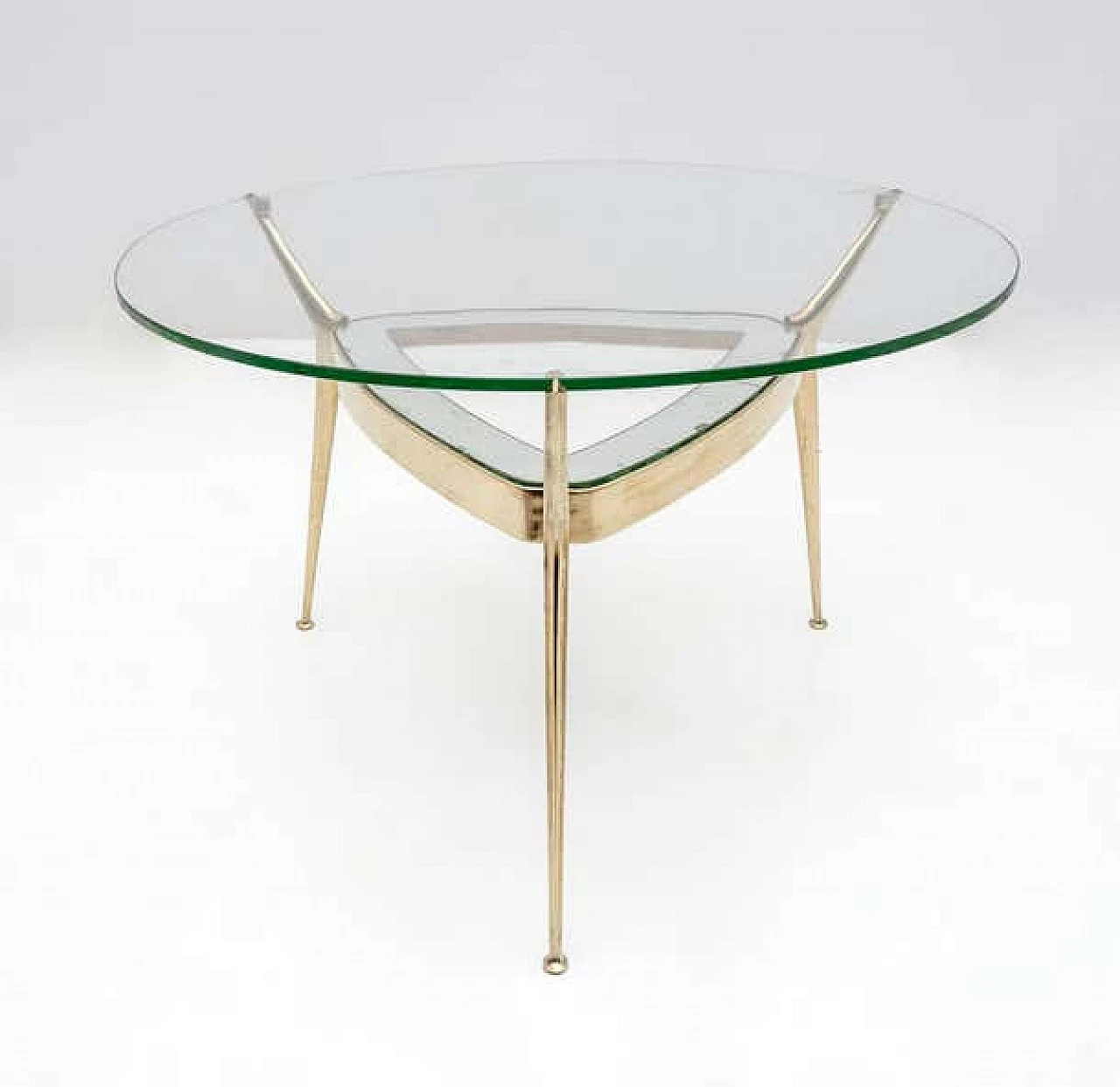 Bronze and glass coffee table by Cesare Lacca for Fontana Arte, 1950s 3