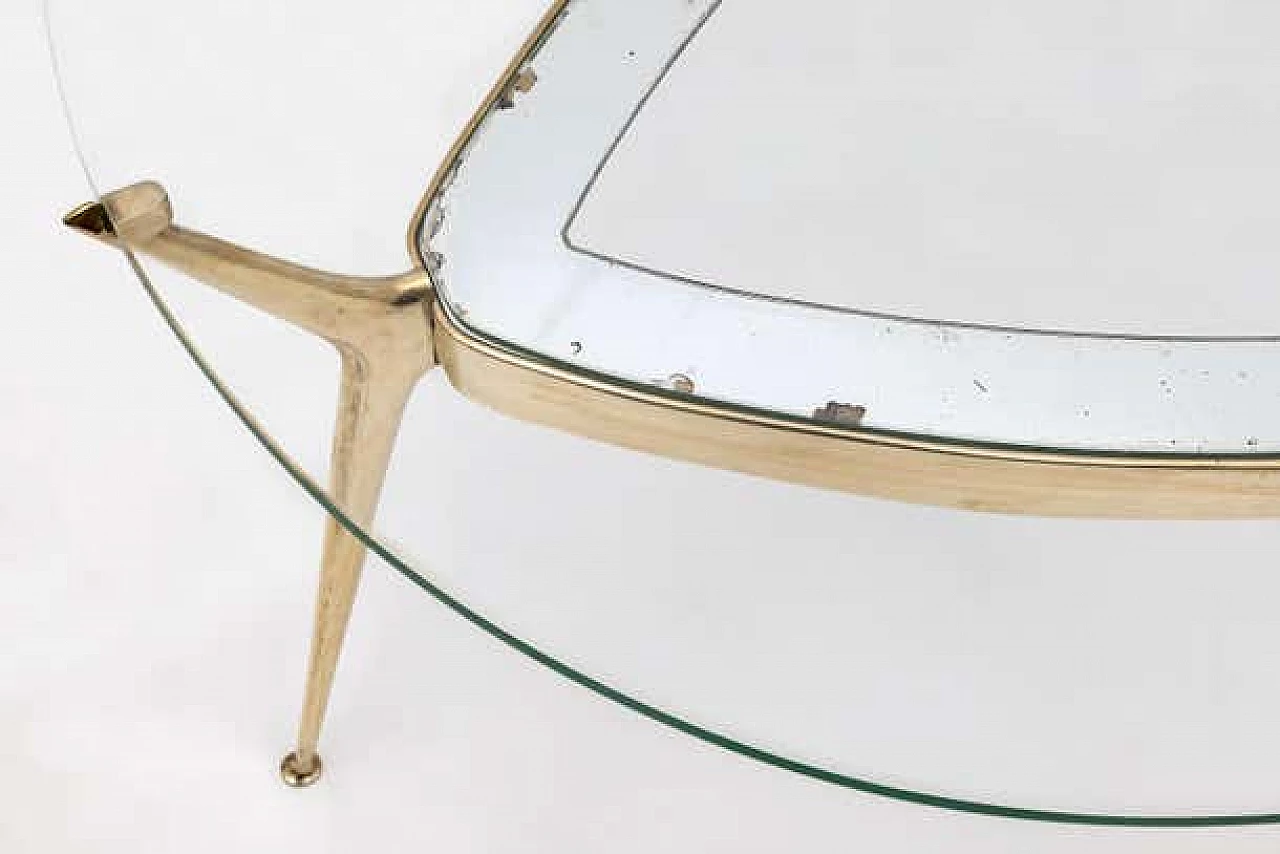 Bronze and glass coffee table by Cesare Lacca for Fontana Arte, 1950s 6