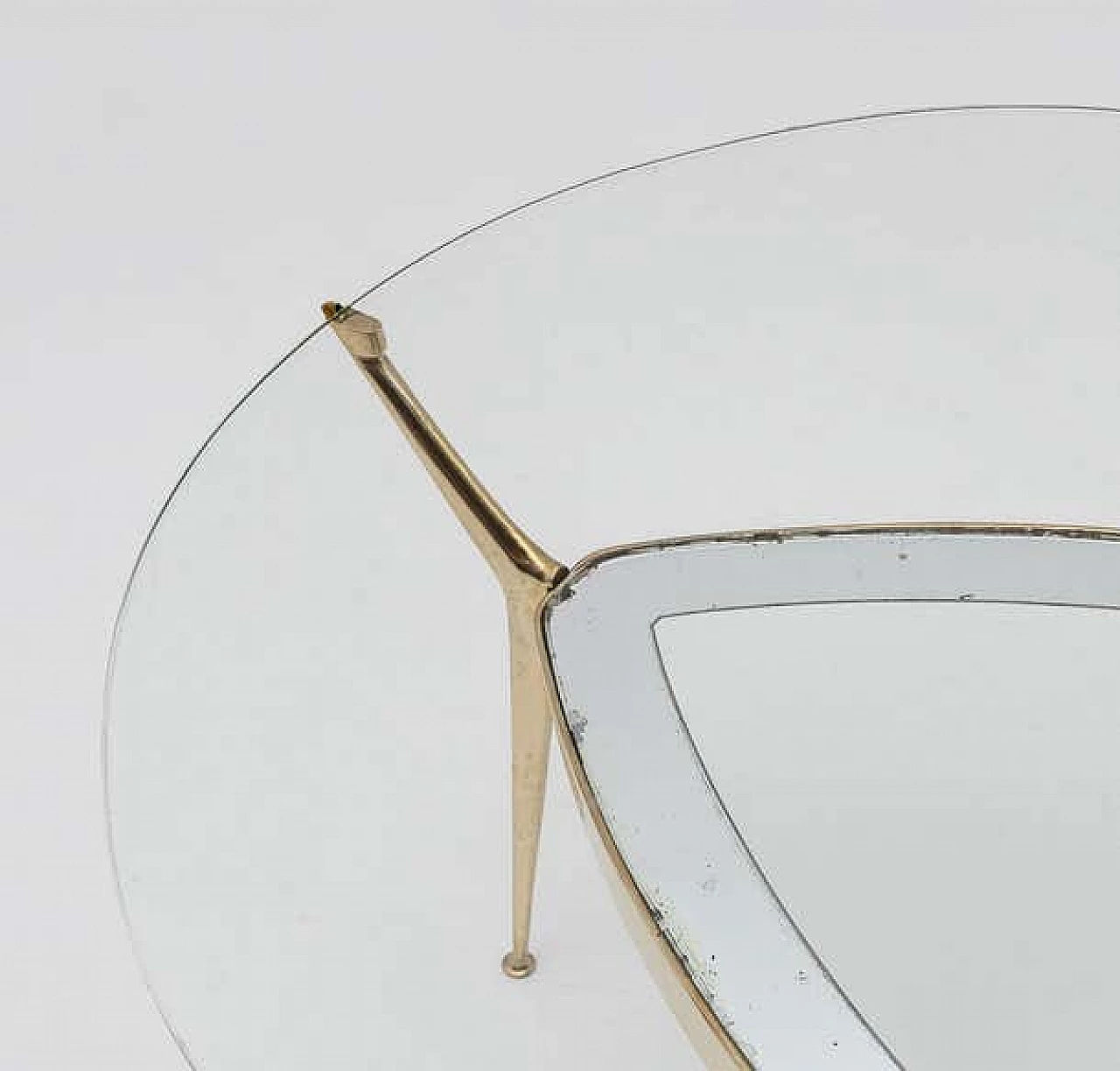 Bronze and glass coffee table by Cesare Lacca for Fontana Arte, 1950s 7