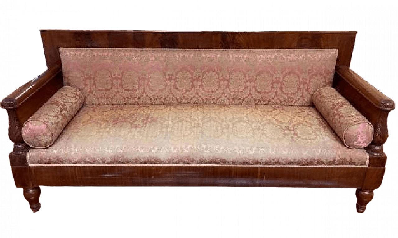 Divano Impero in legno e raso di seta, inizio '800 5