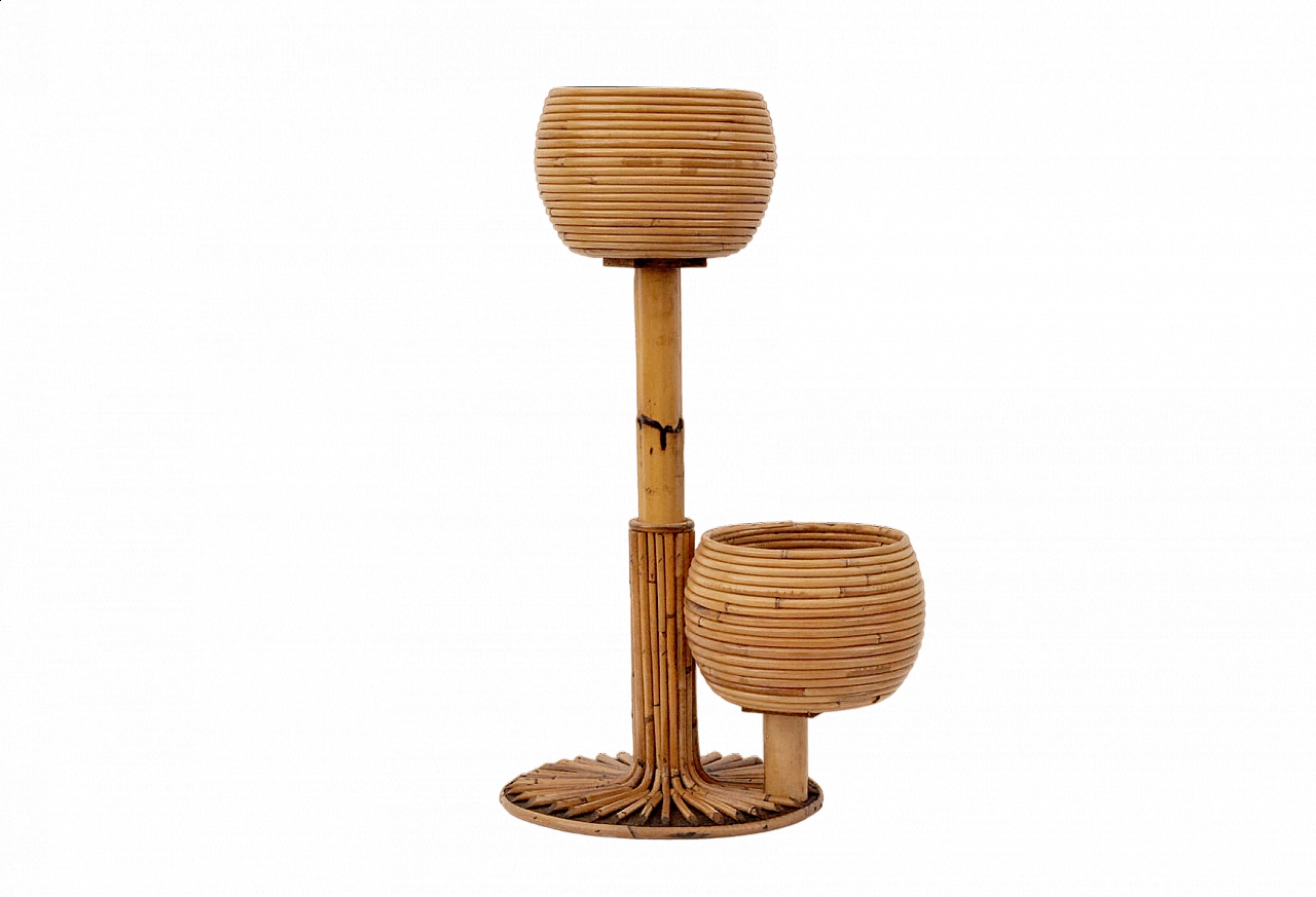 Rattan plant holder, 1970s 6