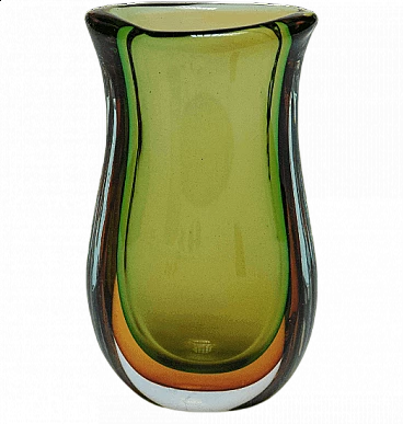 Submerged Murano glass vase in the style of Seguso, 1960s