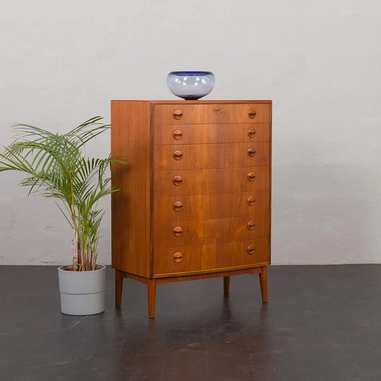Danish teak veneered seven-drawer dresser by Kai Kristiansen, 1960s 1
