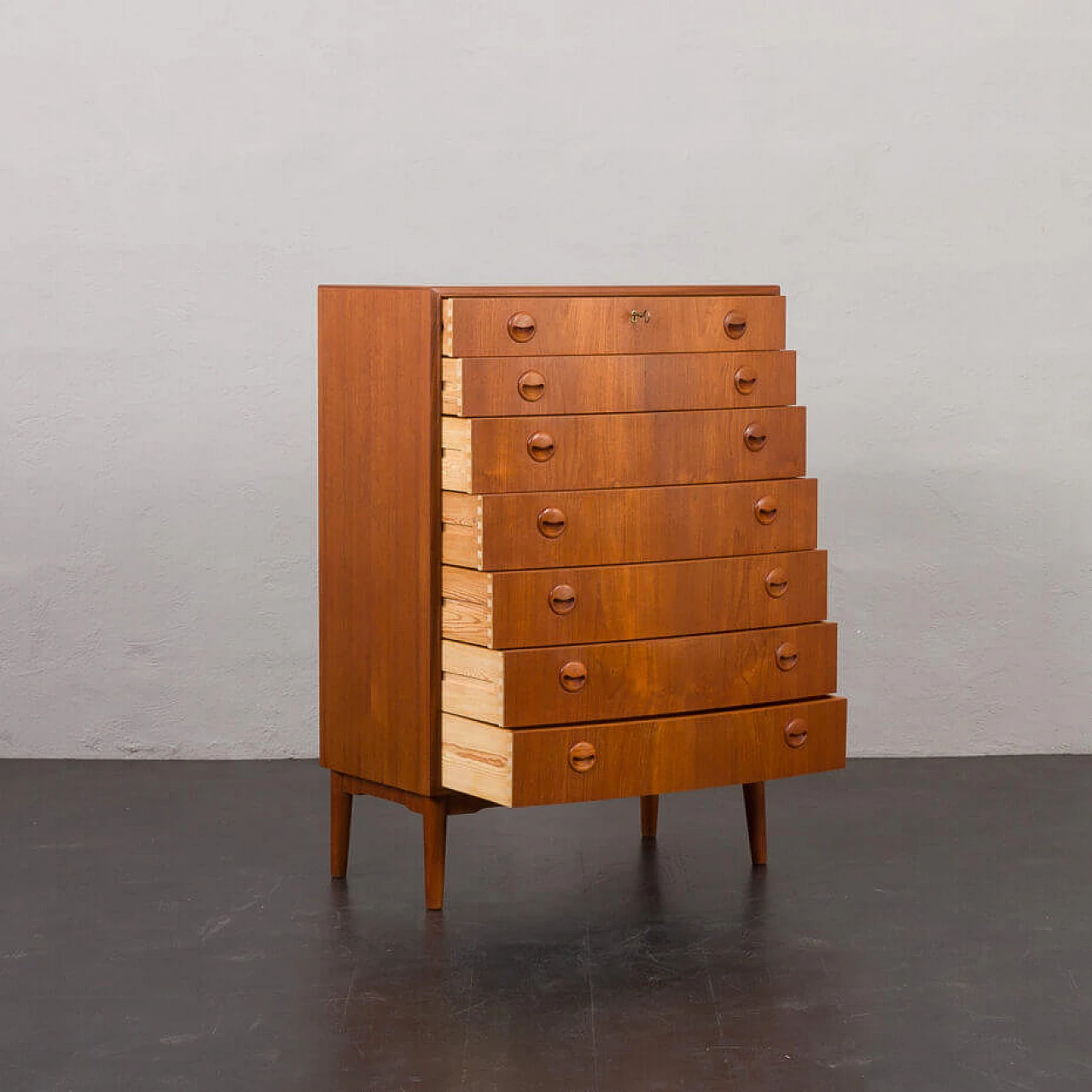 Danish teak veneered seven-drawer dresser by Kai Kristiansen, 1960s 3