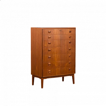 Danish teak veneered seven-drawer dresser by Kai Kristiansen, 1960s