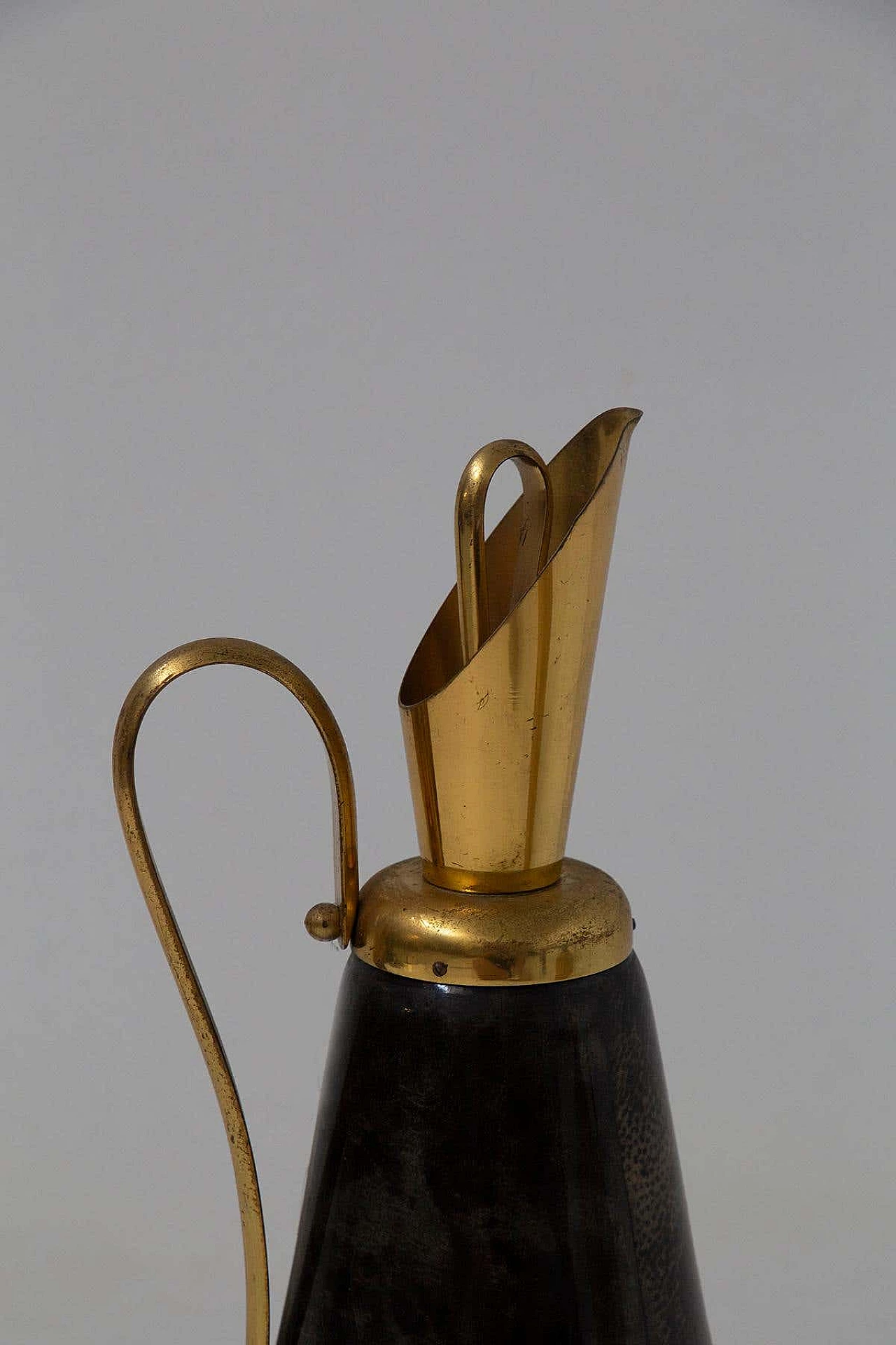 Brass and parchment thermal carafe by Aldo Tura for Macabo, 1950s 4