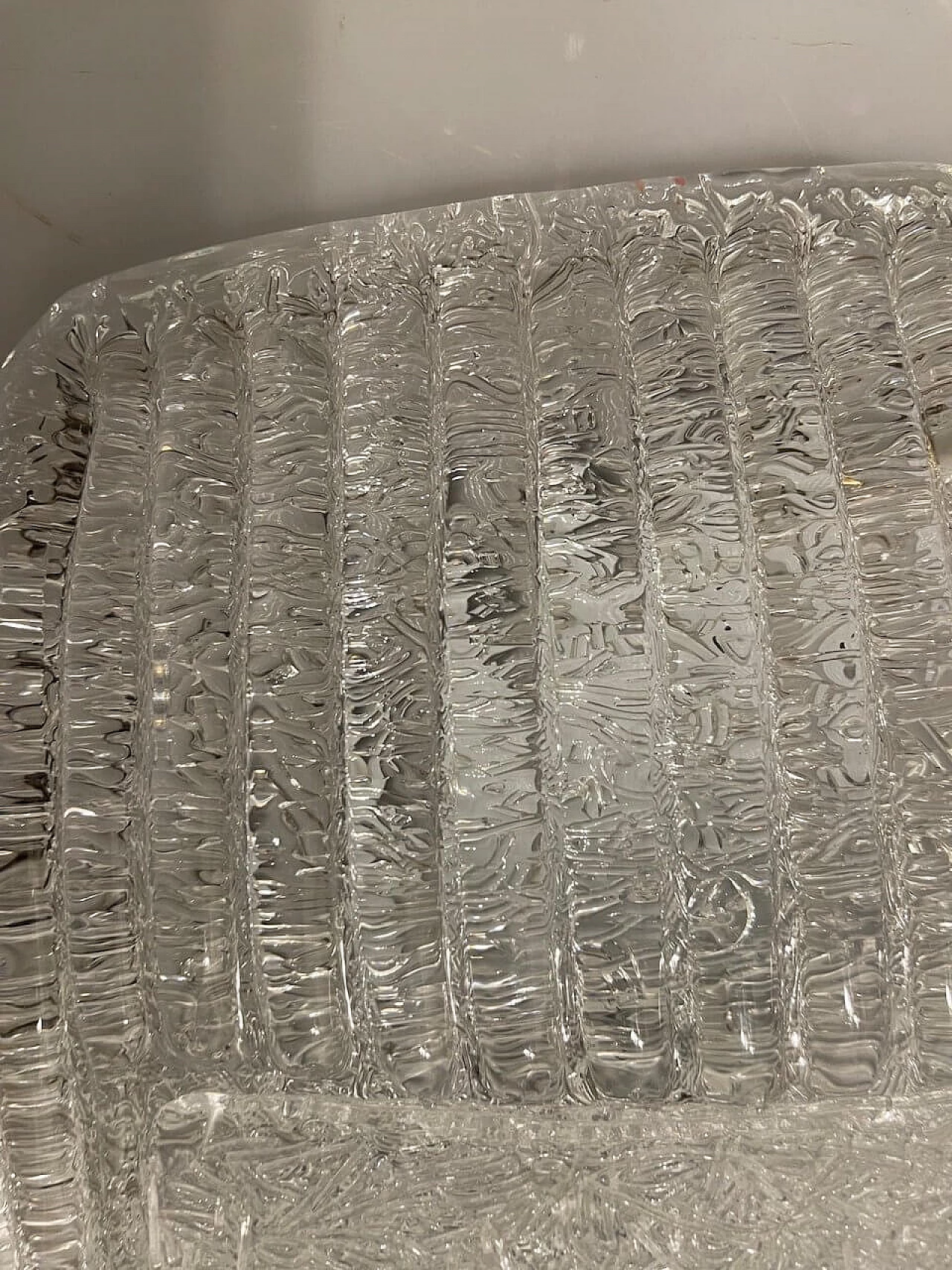 Pair of transparent Murano glass wall lights, 1980s 3