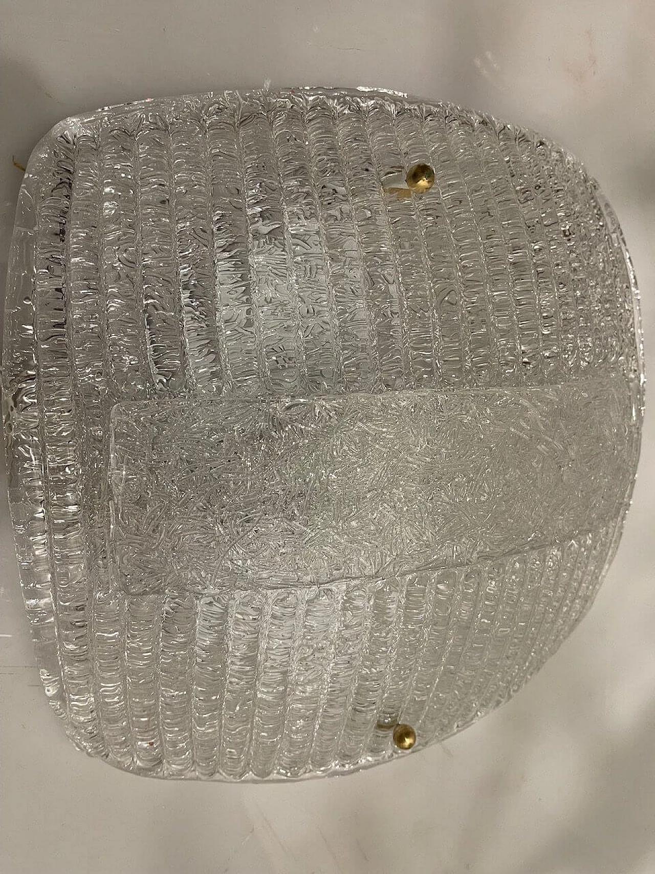 Pair of transparent Murano glass wall lights, 1980s 4