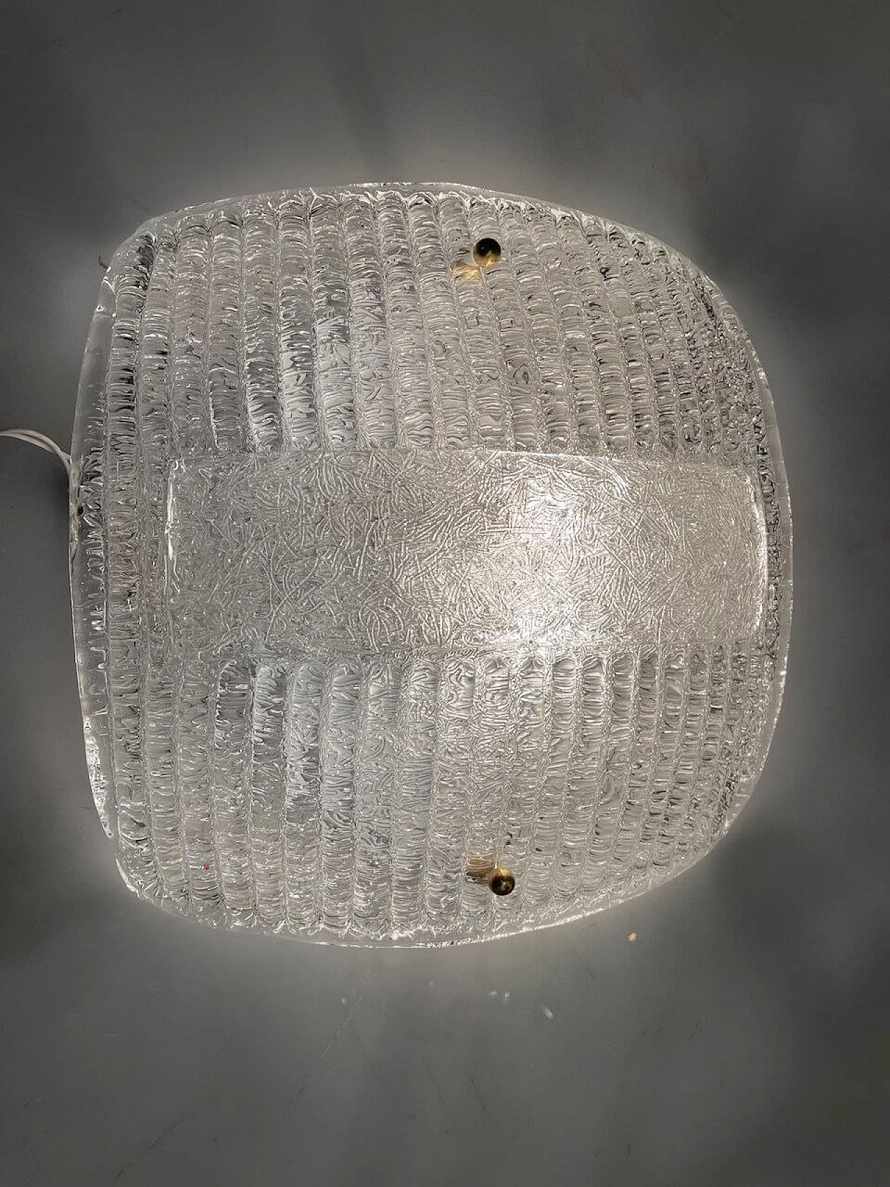 Pair of transparent Murano glass wall lights, 1980s 6