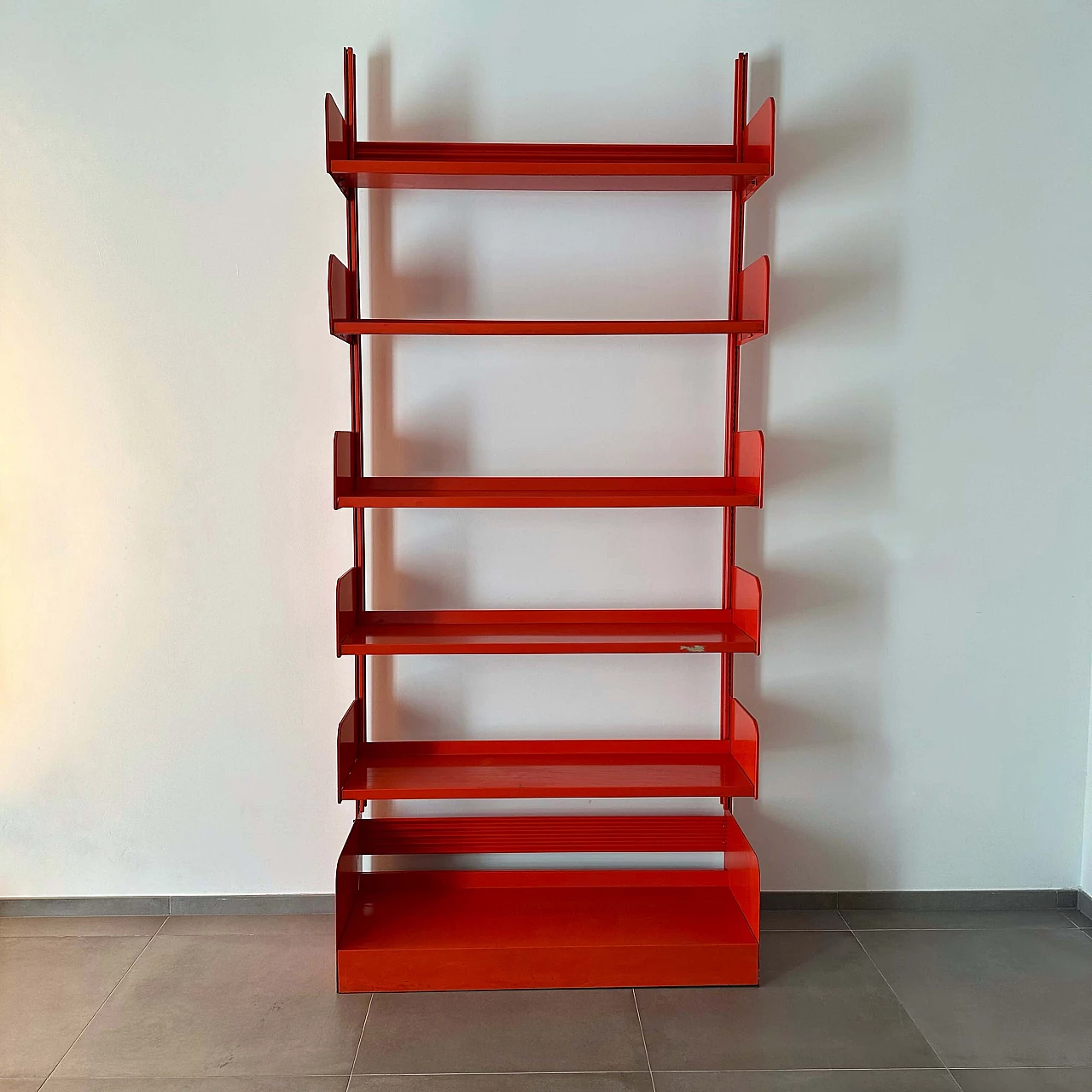 Orange metal bookcase Congresso by Lips Vago, 1968 5
