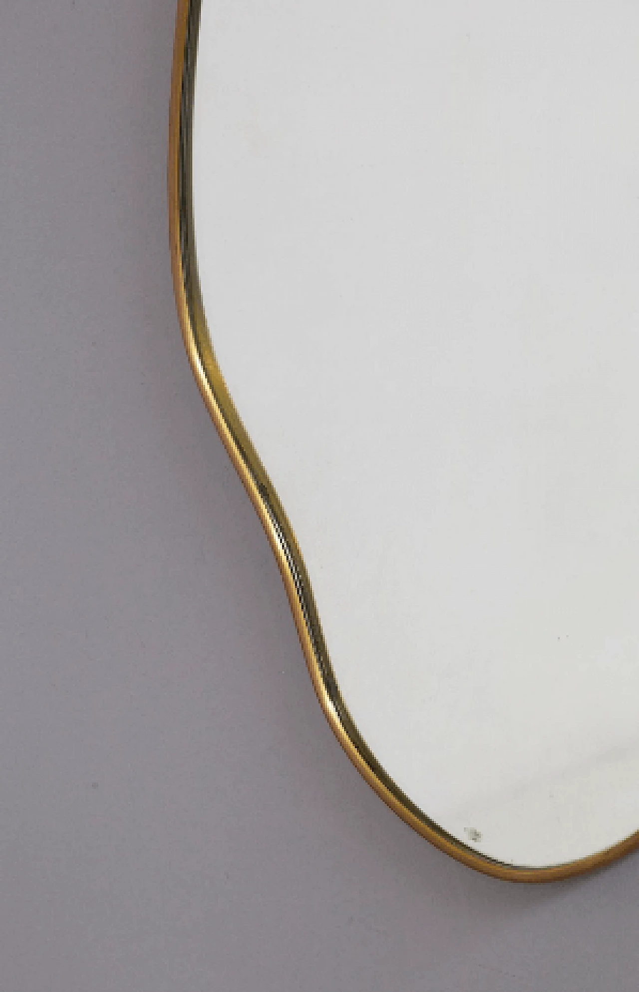 Wall mirror with brass fluid frame, 1950s 3