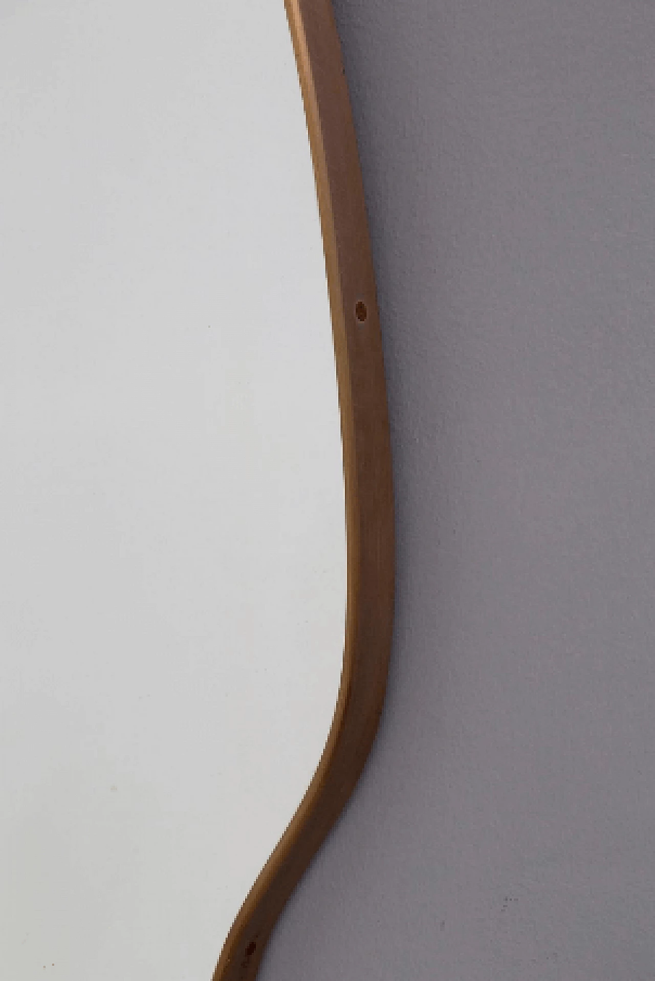 Wall mirror with brass fluid frame, 1950s 4