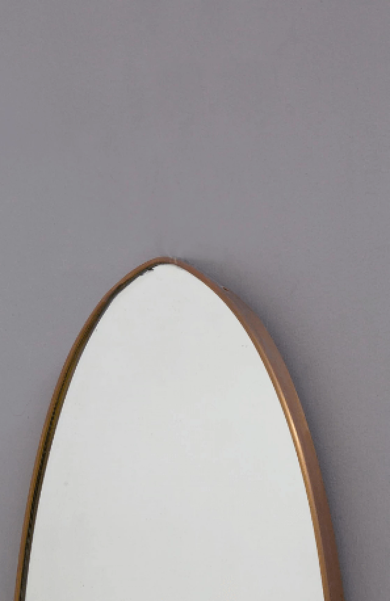 Wall mirror with brass fluid frame, 1950s 5