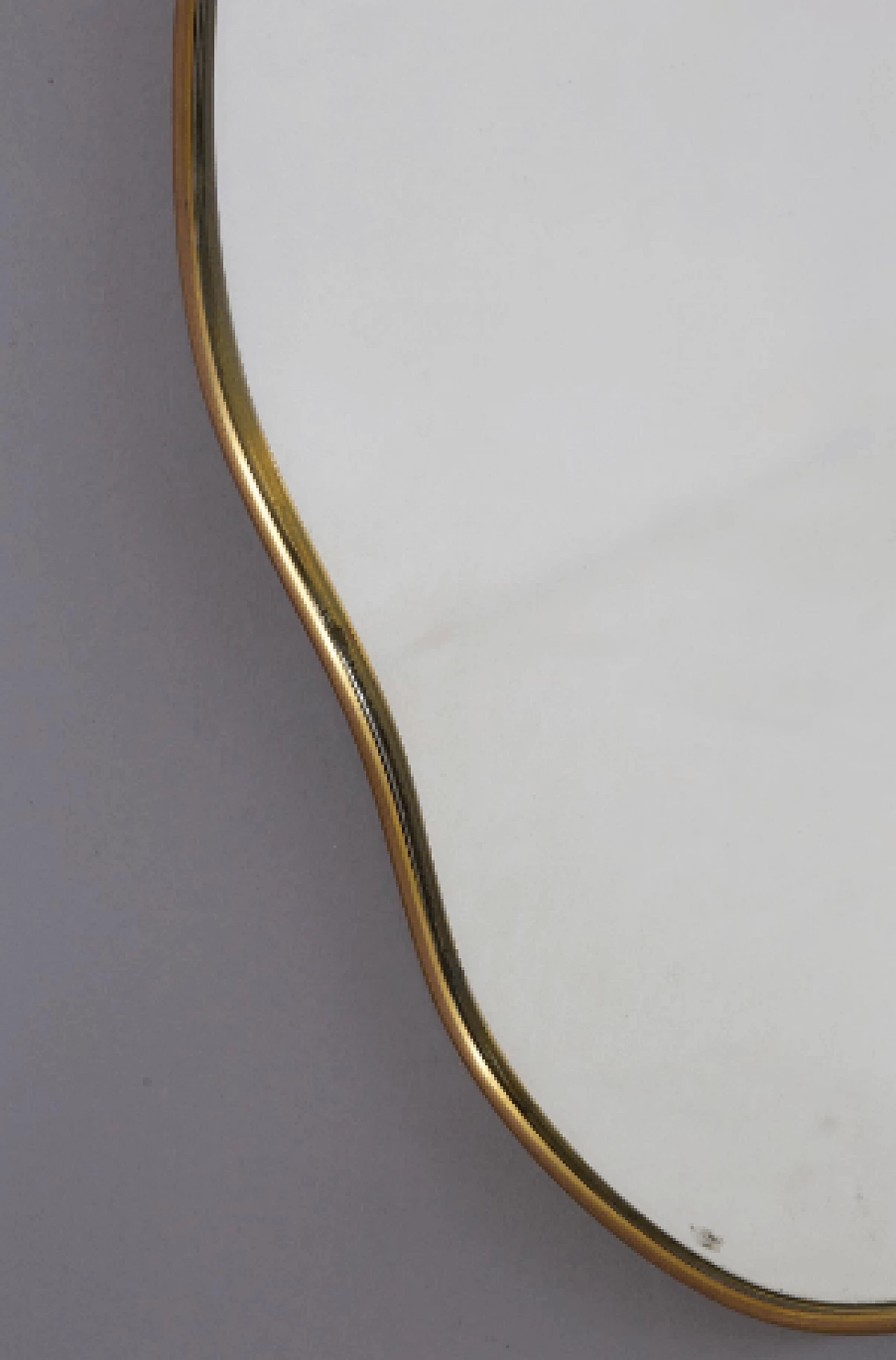 Wall mirror with brass fluid frame, 1950s 6