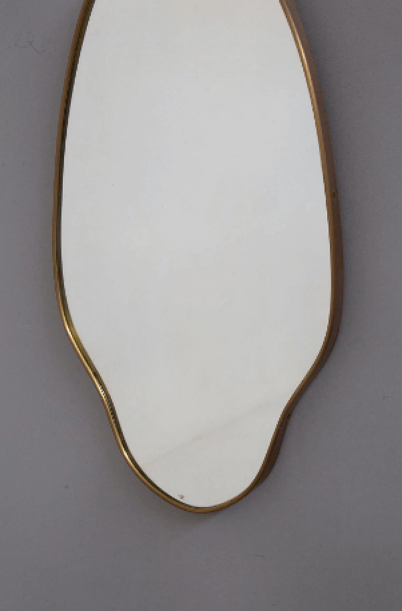 Wall mirror with brass fluid frame, 1950s 7
