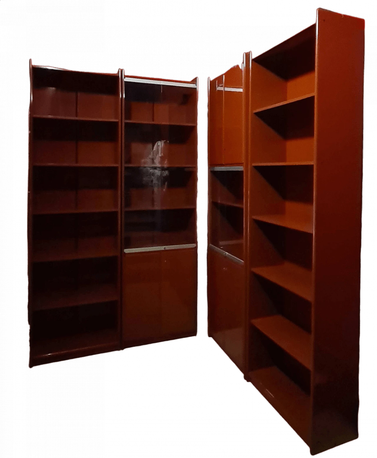 Libreria modulare Olinto in legno massello laccatodi Kazuhide Takahama per Cassina, anni '60 11