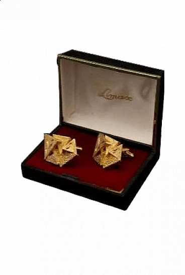 Coppia di gemelli Art Déco in metallo dorato, anni '20