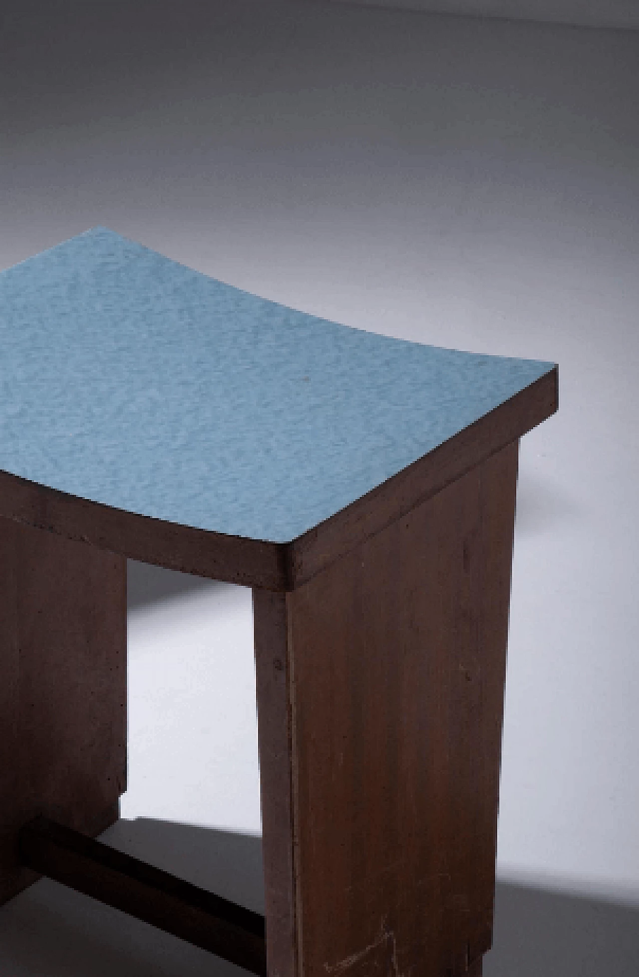 Pair of Art Deco walnut and formica stools, 1920s 4